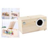 Maxbell Wood Parrot Nest Birds Breeding Box Parrot Hatching House with Perch Durable M Right Opening