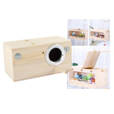 Maxbell Wood Parrot Nest Birds Breeding Box Parrot Hatching House with Perch Durable M Right Opening