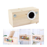 Maxbell Wood Parrot Nest Birds Breeding Box Parrot Hatching House with Perch Durable M Right Opening