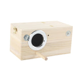 Maxbell Wood Parrot Nest Birds Breeding Box Parrot Hatching House with Perch Durable L Left Opening