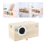 Maxbell Wood Parrot Nest Birds Breeding Box Parrot Hatching House with Perch Durable L Left Opening