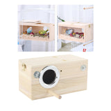 Maxbell Wood Parrot Nest Birds Breeding Box Parrot Hatching House with Perch Durable L Left Opening