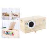 Maxbell Wood Parrot Nest Birds Breeding Box Parrot Hatching House with Perch Durable L Left Opening