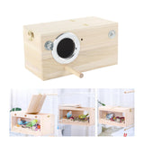 Maxbell Wood Parrot Nest Birds Breeding Box Parrot Hatching House with Perch Durable L Left Opening