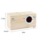 Maxbell Wood Parrot Nest Birds Breeding Box Parrot Hatching House with Perch Durable L Right Opening