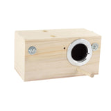 Maxbell Wood Parrot Nest Birds Breeding Box Parrot Hatching House with Perch Durable L Right Opening