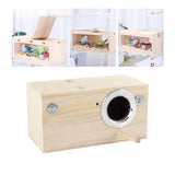 Maxbell Wood Parrot Nest Birds Breeding Box Parrot Hatching House with Perch Durable L Right Opening