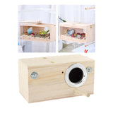 Maxbell Wood Parrot Nest Birds Breeding Box Parrot Hatching House with Perch Durable L Right Opening