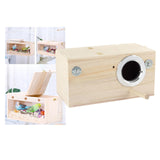 Maxbell Wood Parrot Nest Birds Breeding Box Parrot Hatching House with Perch Durable L Right Opening