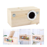 Maxbell Wood Parrot Nest Birds Breeding Box Parrot Hatching House with Perch Durable L Right Opening