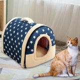 Maxbell Cat Beds Dog Tent Warm Nest Puppy Kennel Folding Cozy Kitty Warm Cave House