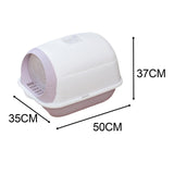 Maxbell Hooded Cat Litter Box Enclosed Potty Toilet Bedpan Container Pet Litter Tray Violet