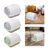 Maxbell Hooded Cat Litter Box Enclosed Potty Toilet Bedpan Container Pet Litter Tray Violet