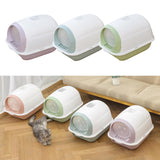 Maxbell Hooded Cat Litter Box Enclosed Potty Toilet Bedpan Container Pet Litter Tray Violet