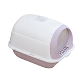 Maxbell Hooded Cat Litter Box Enclosed Potty Toilet Bedpan Container Pet Litter Tray Violet