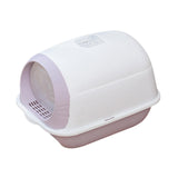Maxbell Hooded Cat Litter Box Enclosed Potty Toilet Bedpan Container Pet Litter Tray Violet
