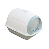 Maxbell Hooded Cat Litter Box Enclosed Potty Toilet Bedpan Container Pet Litter Tray Blue