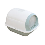 Maxbell Hooded Cat Litter Box Enclosed Potty Toilet Bedpan Container Pet Litter Tray Blue