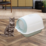 Maxbell Hooded Cat Litter Box Enclosed Potty Toilet Bedpan Container Pet Litter Tray Blue