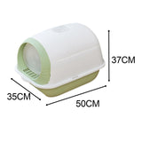 Maxbell Hooded Cat Litter Box Enclosed Potty Toilet Bedpan Container Pet Litter Tray Green