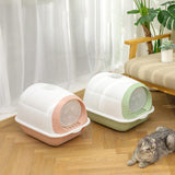 Maxbell Hooded Cat Litter Box Enclosed Potty Toilet Bedpan Container Pet Litter Tray Green