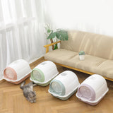 Maxbell Hooded Cat Litter Box Enclosed Potty Toilet Bedpan Container Pet Litter Tray Green