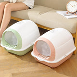 Maxbell Hooded Cat Litter Box Enclosed Potty Toilet Bedpan Container Pet Litter Tray Green