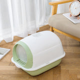 Maxbell Hooded Cat Litter Box Enclosed Potty Toilet Bedpan Container Pet Litter Tray Green