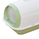 Maxbell Hooded Cat Litter Box Enclosed Potty Toilet Bedpan Container Pet Litter Tray Green