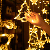 Maxbell Christmas LED String Lights Christmas Tree Bells Decorative for Backyard Warm Light