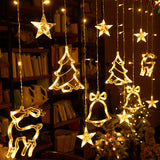 Maxbell Christmas LED String Lights Christmas Tree Bells Decorative for Backyard Warm Light