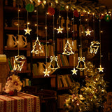 Maxbell Christmas LED String Lights Christmas Tree Bells Decorative for Backyard Warm Light