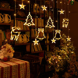 Maxbell Christmas LED String Lights Christmas Tree Bells Decorative for Backyard Warm Light Remote