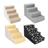 Maxbell Comfortable Dog Stairs Ladder Ramp Detachable Warm Cover Washable for Bed White