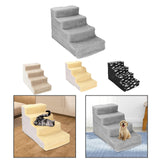 Maxbell Comfortable Dog Stairs Ladder Ramp Detachable Warm Cover Washable for Bed White