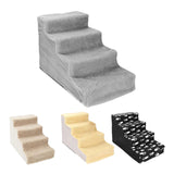 Maxbell Comfortable Dog Stairs Ladder Ramp Detachable Warm Cover Washable for Bed White