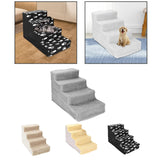 Maxbell Comfortable Dog Stairs Ladder Ramp Detachable Warm Cover Washable for Bed White