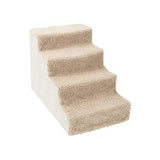 Maxbell Comfortable Dog Stairs Ladder Ramp Detachable Warm Cover Washable for Bed White