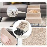 Maxbell Comfortable Dog Stairs Ladder Ramp Detachable Warm Cover Washable for Bed White