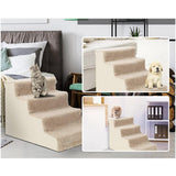 Maxbell Comfortable Dog Stairs Ladder Ramp Detachable Warm Cover Washable for Bed White