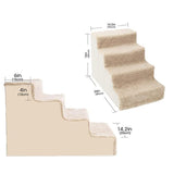 Maxbell Comfortable Dog Stairs Ladder Ramp Detachable Warm Cover Washable for Bed White