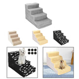 Maxbell Comfortable Dog Stairs Ladder Ramp Detachable Warm Cover Washable for Bed White