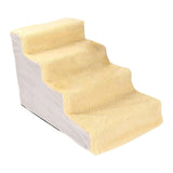 Maxbell Comfortable Dog Stairs Ladder Ramp Detachable Warm Cover Washable for Bed Yellow