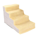 Maxbell Comfortable Dog Stairs Ladder Ramp Detachable Warm Cover Washable for Bed Yellow