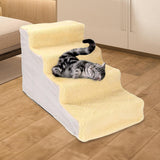 Maxbell Comfortable Dog Stairs Ladder Ramp Detachable Warm Cover Washable for Bed Yellow