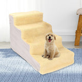 Maxbell Comfortable Dog Stairs Ladder Ramp Detachable Warm Cover Washable for Bed Yellow