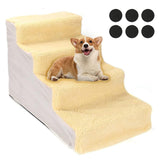 Maxbell Comfortable Dog Stairs Ladder Ramp Detachable Warm Cover Washable for Bed Yellow