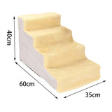 Maxbell Comfortable Dog Stairs Ladder Ramp Detachable Warm Cover Washable for Bed Yellow