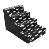 Maxbell Comfortable Dog Stairs Ladder Ramp Detachable Warm Cover Washable for Bed Black Footprint