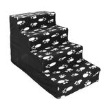 Maxbell Comfortable Dog Stairs Ladder Ramp Detachable Warm Cover Washable for Bed Black Footprint